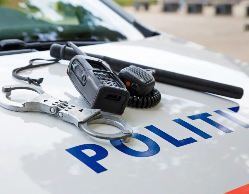 Politieauto in actie in Nederland